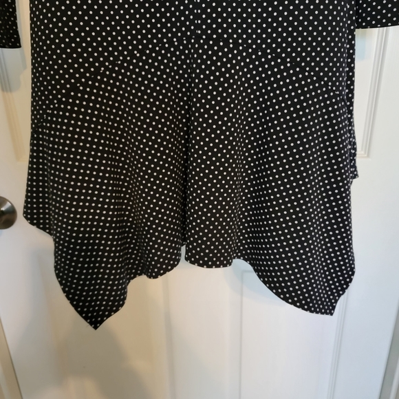 Michael Kors Black with White Polka Dot Dress with Shark-bite Hem Women's Size M - Picture 6 of 15